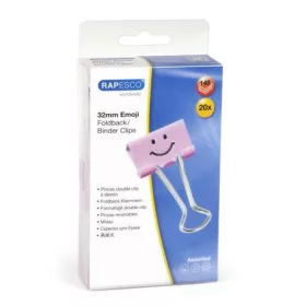   RAPESCO Bindercsipesz, 32 mm, "Fun", RAPESCO, világos rózsaszín