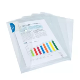   RAPESCO Irattartó tasak, A4+, patentos, RAPESCO "Eco", áttetsző
