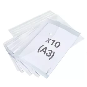   RAPESCO Irattartó tasak, A3, PP, patentos, RAPESCO "Eco", áttetsző