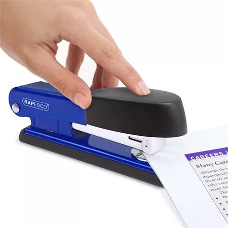 RAPESCO Tűzőgép, 24/6, 26/6, 25 lap, fém, RAPESCO "Bowfin Half-Strip", kék