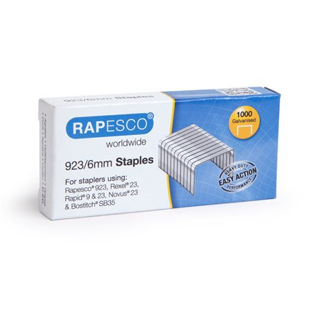 RAPESCO Tűzőkapocs, erős, 923/6, horganyzott, RAPESCO