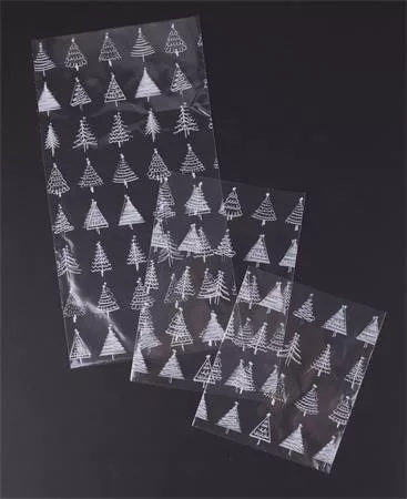. Celofán tasak, BOPP, 100x150 mm, karácsonyi mintás