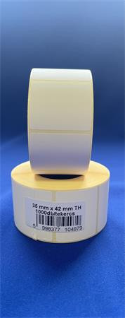 . Etikett, thermo, 35x42 mm, 1000 etikett/tekercs, fehér