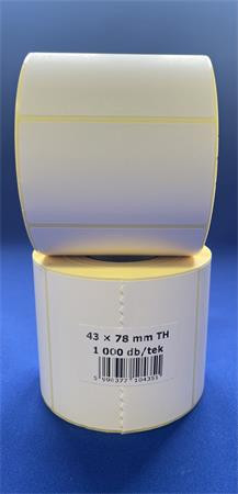 . Etikett, thermo, 43x78 mm, 1000 etikett/tekercs, fehér
