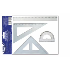 SAKOTA Vonalzókészlet, műanyag, 4 darabos, SAKOTA