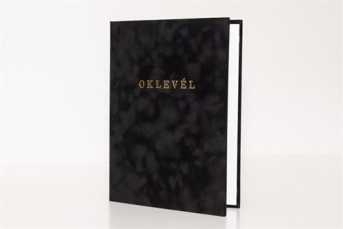 . Oklevéltartó, A4, exkluzív, aranyozva, fekete