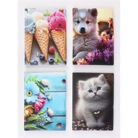   . Igazolványtartó, álló, 10 betét lappal, mintás PVC, "Bővített személyi", lány