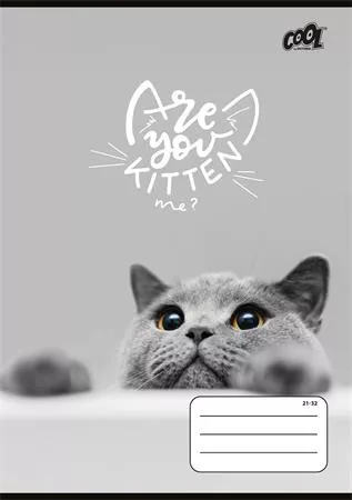 COOL BY VICTORIA Füzet, tűzött, A5, vonalas, 32 lap, 4-8. osztály, COOL BY VICTORIA "Cats Forever", "21-32"