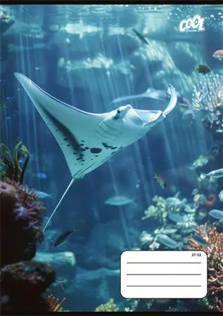 COOL BY VICTORIA Füzet, tűzött, A5, kockás, 32 lap, COOL BY VICTORIA "Ocean World", "27-32"