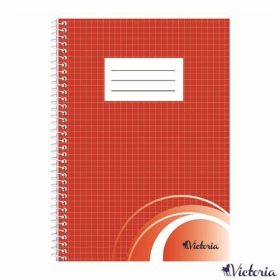   VICTORIA PAPER Spirálfüzet, A5, kockás, 70 lap, VICTORIA PAPER