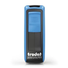   TRODAT Bélyegző, TRODAT "Pocket Printy 9511", kék ház, fekete párnával