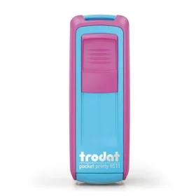   TRODAT Bélyegző, TRODAT "Pocket Printy 9511", pink-türkiz ház, fekete párnával