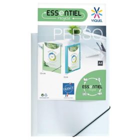   VIQUEL Gumis mappa, panorámás, 15 mm, PP, A4, VIQUEL "Essentiel Perso", fehér