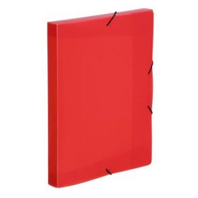   VIQUEL Gumis mappa, 30 mm, PP, A4, VIQUEL "Coolbox", áttetsző piros