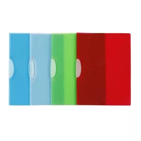   VIQUEL Gyorsfűző, klipes, PP, A4, VIQUEL "Propyglass V-Clip", vegyes színek