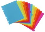   VIQUEL Regiszter, műanyag, A4 Maxi, 12 részes, VIQUEL, "Happy Fluo", színes