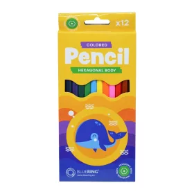   Színes ceruza készlet, hatszögletű Bluering® 12 klf. szín