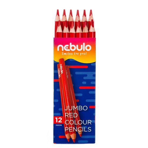 Színes ceruza jumbo háromszög Nebulo vastag piros