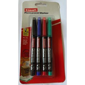   Alkoholos marker készlet Luxor 100B 1-2 mm 4 különböző szín/bliszter