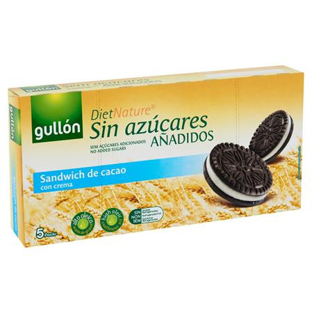 GULLÓN Keksz, édesítőszerrel, 210 g, GULLÓN, kakaós, krém töltelékkel