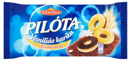 GYŐRI Vaníliás karika, 300 g, GYŐRI " Pilóta", étcsokoládés