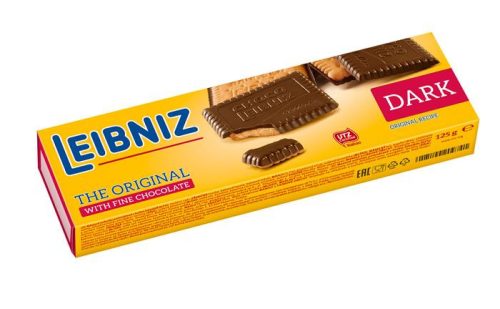 LEIBNIZ Keksz, 125g, LEIBNIZ "Choco", étcsokoládés