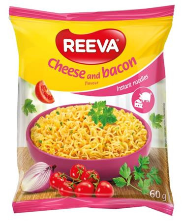 REEVA Instant tésztaleves, 60 g, REEVA, sajtos-baconos íz