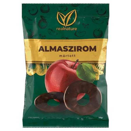 REAL NATURE Almaszirom, 50 g, REAL NATURE, csokoládéba mártott