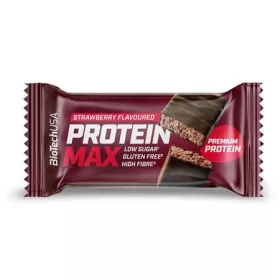   BIOTECH USA Fehérjeszelet, gluténmentes, 45g, BIOTECH USA "Protein Max", eper