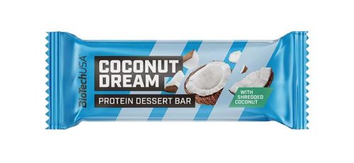 BIOTECH USA Fehérjeszelet, gluténmentes, 50g, BIOTECH USA "Protein Dessert Bar", Coconut Dream