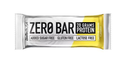 BIOTECH USA Fehérjeszelet, gluténmentes, 50g, BIOTECH USA "Zero Bar", csokoládé-banán