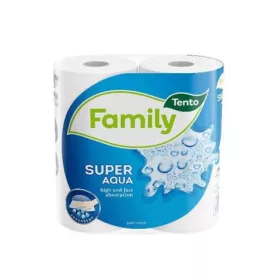   TENTO Kéztörlő, tekercses, 2 rétegű, TENTO "Family Super Aqua", fehér