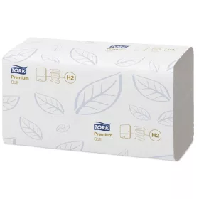   TORK Kéztörlő, Interfold hajtás, 2 rétegű, 110 lap, H2 rendszer, Premium, TORK "Xpress Soft Multifold", fehér