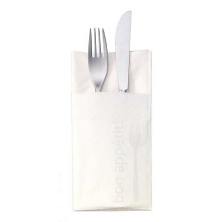 TORK Szalvéta, 1/8 hajtogatott, 3 rétegű, 39,5x39 cm, TORK "Soft Bon Appetit Cutlery Pocket", decor