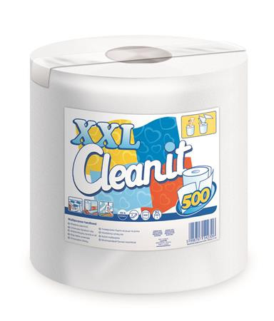 LUCART Törlőkendő, tekercses, univerzális, 2 rétegű, LUCART "CLEANIT XXL 500", fehér