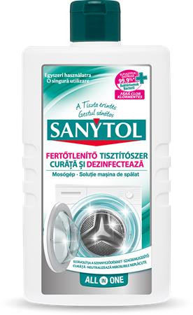 SANYTOL Fertőtlenítő mosógép tisztítószer, 250 ml, SANYTOL "All in One"