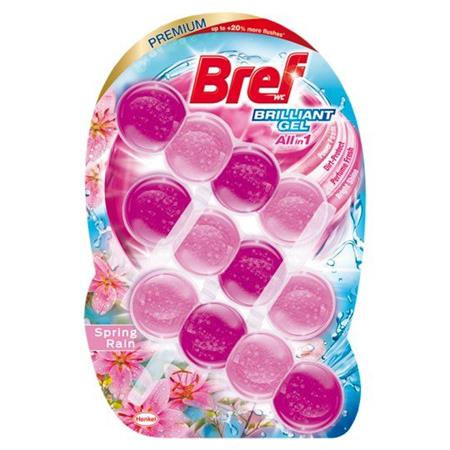 BREF WC-tisztítógél, 3x42 g, BREF "Brilliant gél", Spring Rain