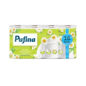   PUFINA Toalettpapír, 3 rétegű, kistekercses, 16 tekercs, PUFINA "Chamomile", kamilla illattal