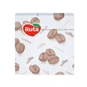   RUTA Szalvéta, 1/4 hajtogatott, 2 rétegű, 24x24 cm, 40 db, RUTA "Coffee"