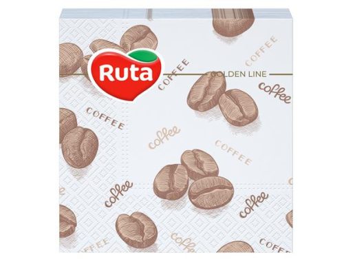 RUTA Szalvéta, 1/4 hajtogatott, 2 rétegű, 24x24 cm, 40 db, RUTA "Coffee"