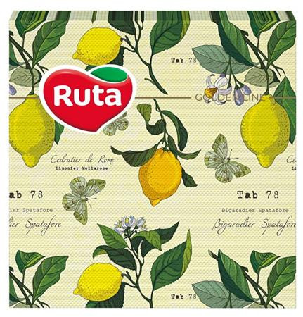 RUTA Szalvéta, 1/4 hajtogatott, 2 rétegű, 33x33 cm, 20 db, RUTA "Kitchen"