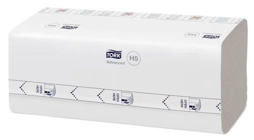 TORK Kéztörlő, hajtogatott, H5 rendszer, 1 rétegű, Advanced, TORK "PeakServe", fehér-szürke nyomat