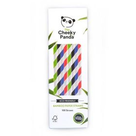   CHEEKY PANDA Szívószál, bambusz, egyenes, lebomló, bambusz, 100 db, CHEEKY PANDA, vegyes színek