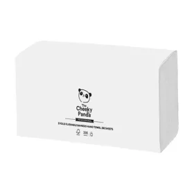   CHEEKY PANDA Kéztörlő, bambusz, Z hajtogatott, 2 rétegű, 200 lap, 21,8x22,4 cm, CHEEKY PANDA, fehér