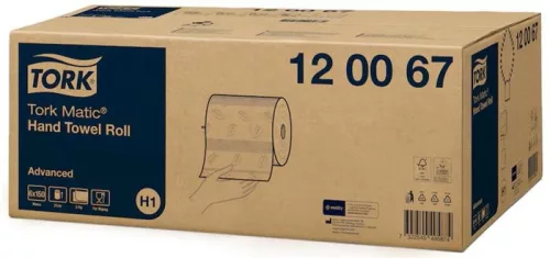 TORK Kéztörlő, tekercses, 2 rétegű, H1 rendszer, Advanced, TORK "Matic", fehér