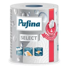   PUFINA Háztartási papírtörlő, 4 rétegű, 265 lap, 1 tekercses, PUFINA "Select"