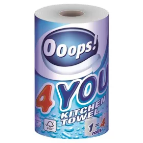   OOOPS Háztartási papírtörlő, 2 rétegű, 200 lap, tekercses, OOOPS "4You"