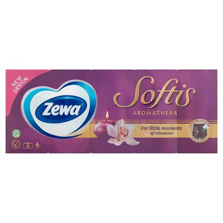 ZEWA Papír zsebkendő, 4 rétegű, 10x9 db, ZEWA "Softis", aromatherapia