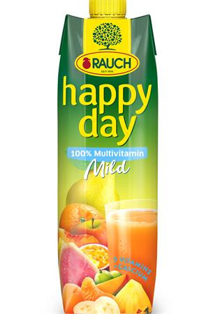 RAUCH Gyümölcslé, 100%, 1l, RAUCH "Happy day", multivitamin mild