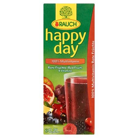 RAUCH Gyümölcslé, 100%, 0,2 l, RAUCH "Happy day", piros multivitamin